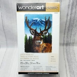 Wonderart Deer Head Stag Classic Latch Hook Rug Kit 20X30" New Sealed in Box